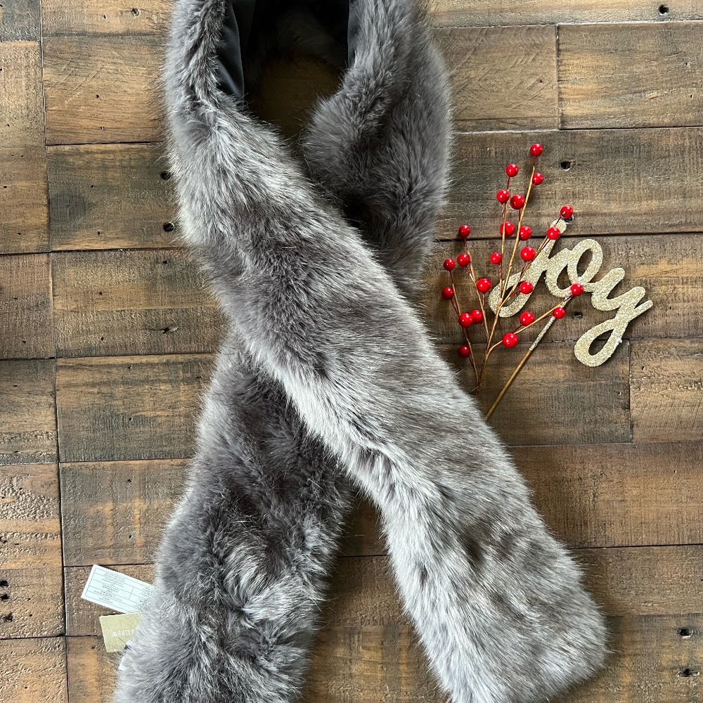 J. Crew Faux Fur Scarf NWT